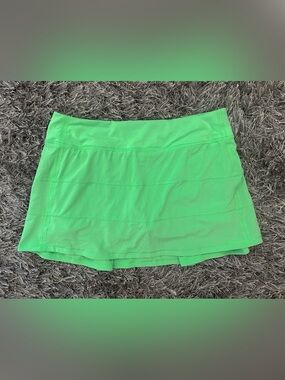 Lululemon Pace Rival Mid-Rise Athletic Skort Size 10 Neon Green Tennis